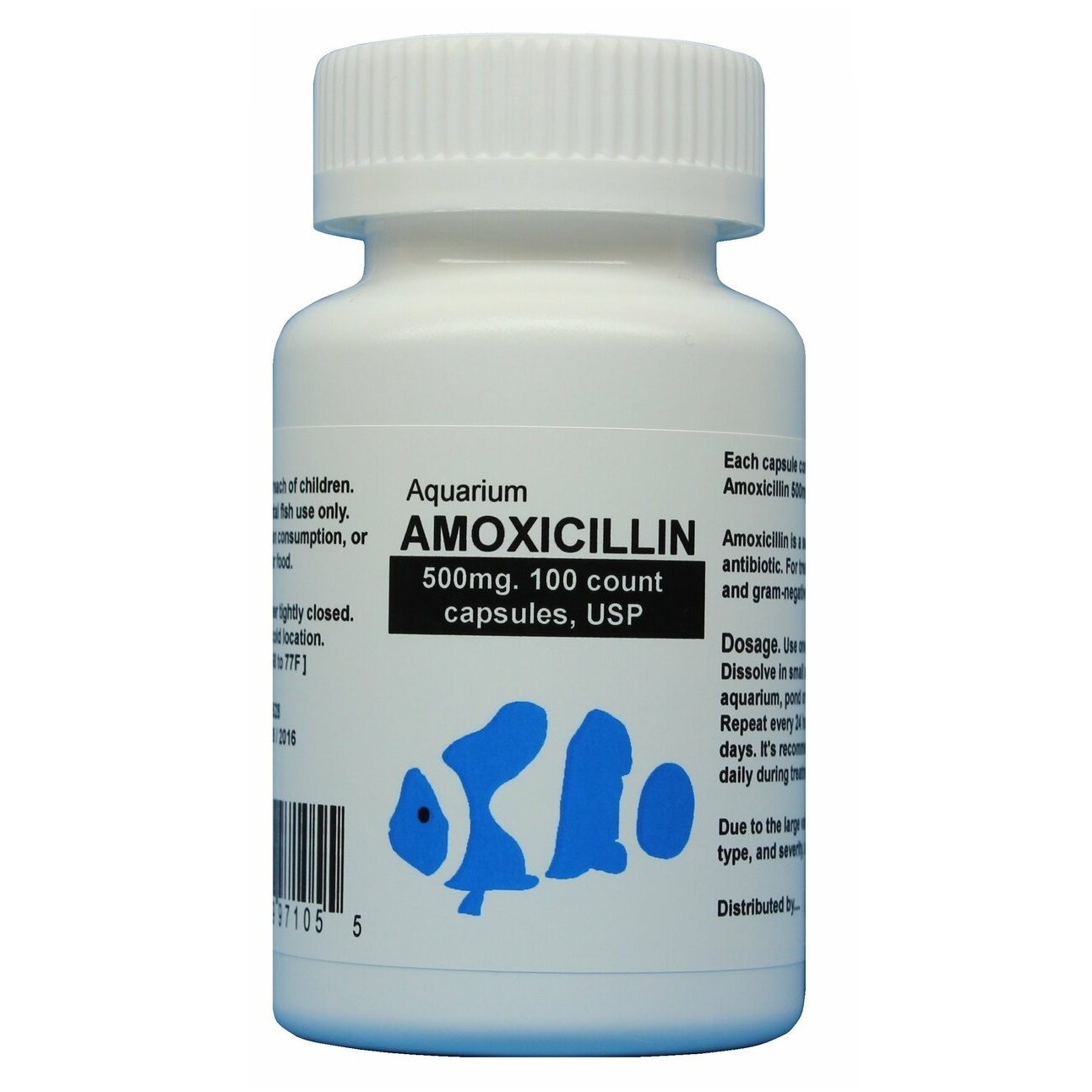 Amoxicillin Aquatic Antibiotics (Fish Mox-Fish Mox Forte) 500MG - 100 Capsules